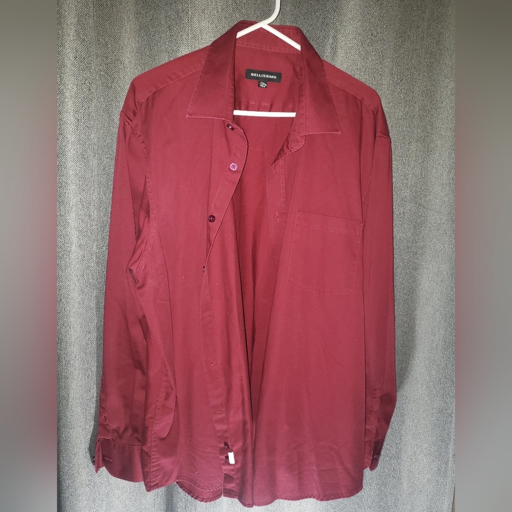 Bellissimo Maroon Button-Up Shirt